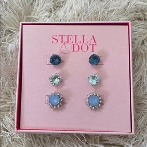Stella & Dot Halo Sparkle Stud Trio